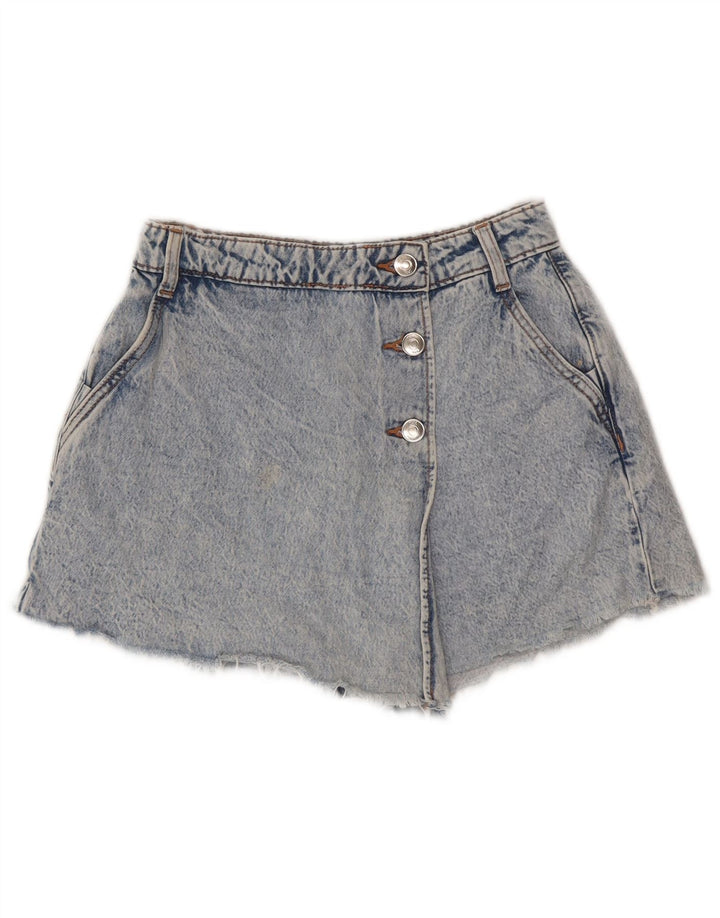 ZARA Womens Denim Shorts XS W24 Blue Cotton