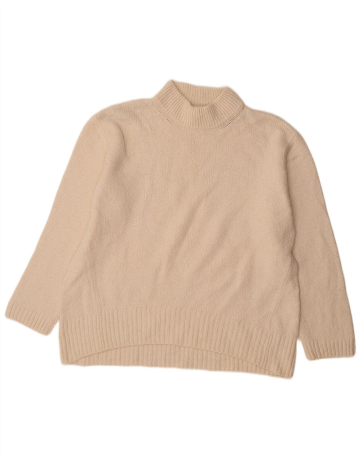 Pulover cu gât țestoasă pentru femei Massimo Dutti UK 16, mare, alb