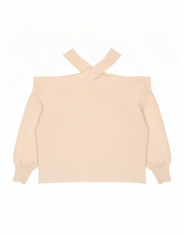 Zara Womens Oversized Off Shoulder Top UK 10 Small White Viscose