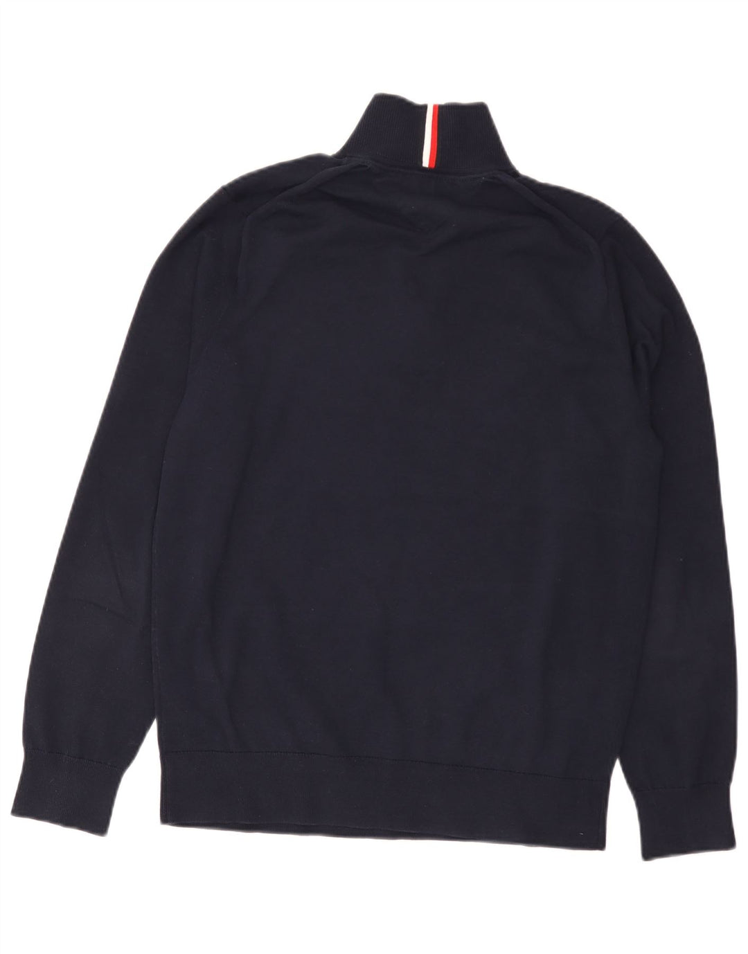 Pulover pentru bărbați Tommy Hilfiger, cu fermoar, cu gât, bumbac mediu albastru bleumarin