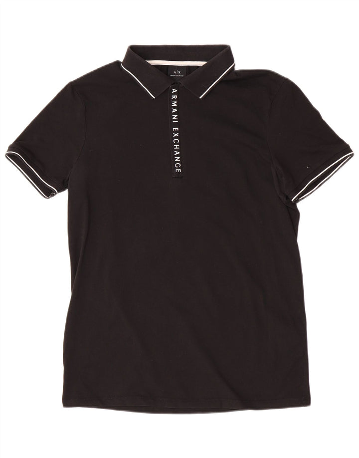 Tricou polo Armani Exchange pentru bărbați, bumbac mediu negru