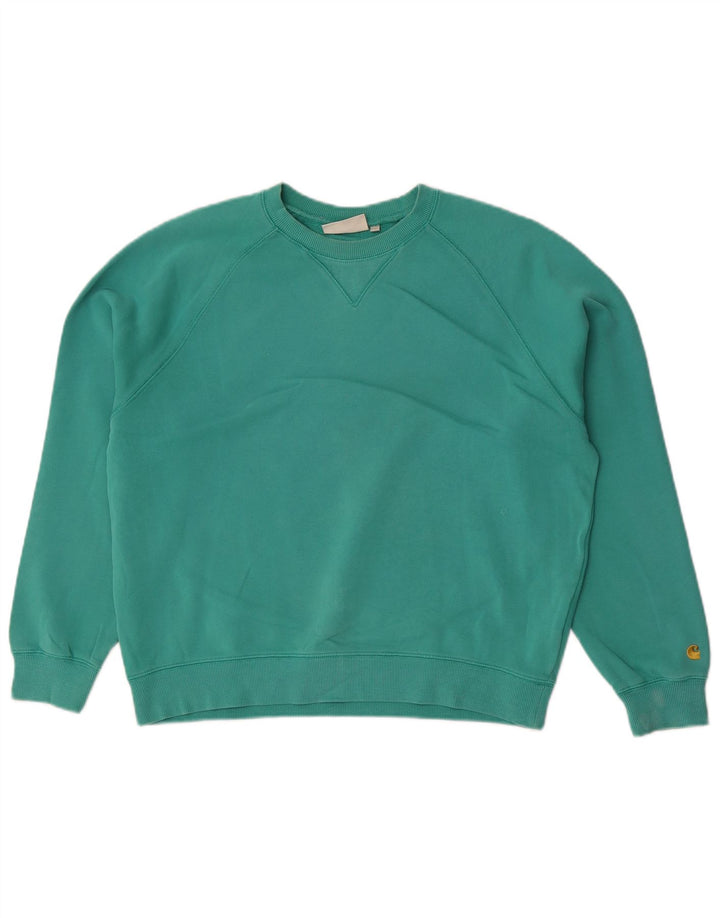 Carhartt Womens Oversized Sweatshirt Jumper UK 10 Small Green Cotton