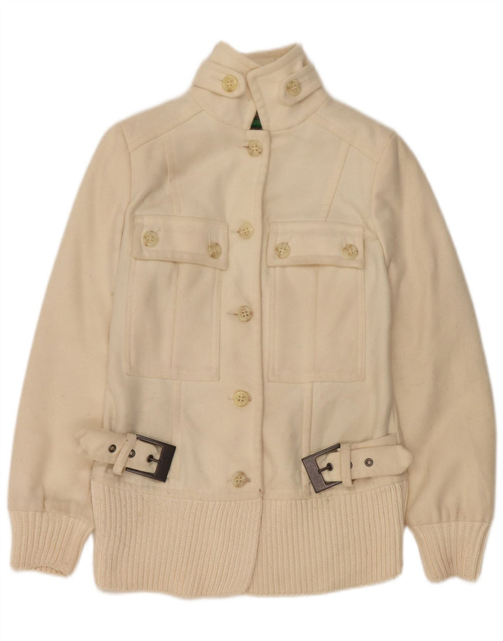 Jachetă Bomber pentru femei Benetton IT 38 XS Lână albă