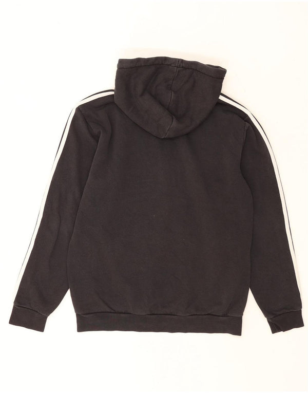 Pulover Adidas pentru bărbați, cu fermoar, cu gât, cu captură lejeră, bumbac mic, negru