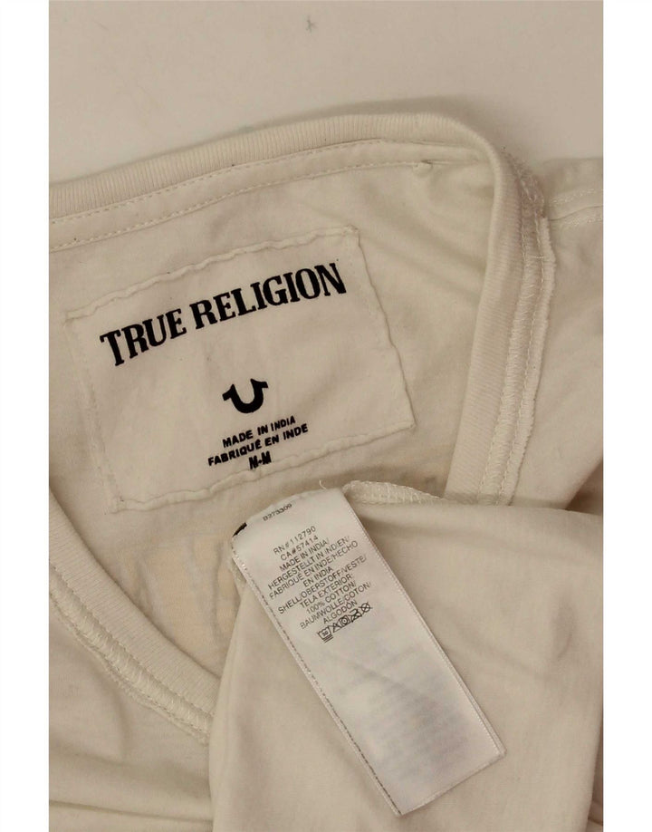 True Religion Tricou grafic pentru bărbați Top Medium White Bumbac