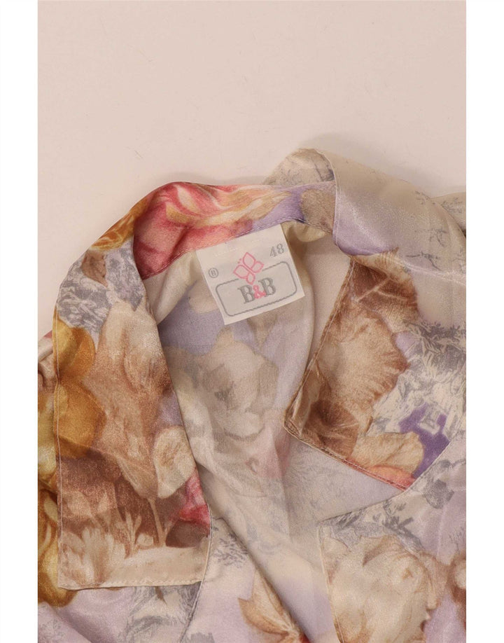 Cămașă cu mânecă lungă pentru femei Vintage IT 48 XL Multicolor Floral