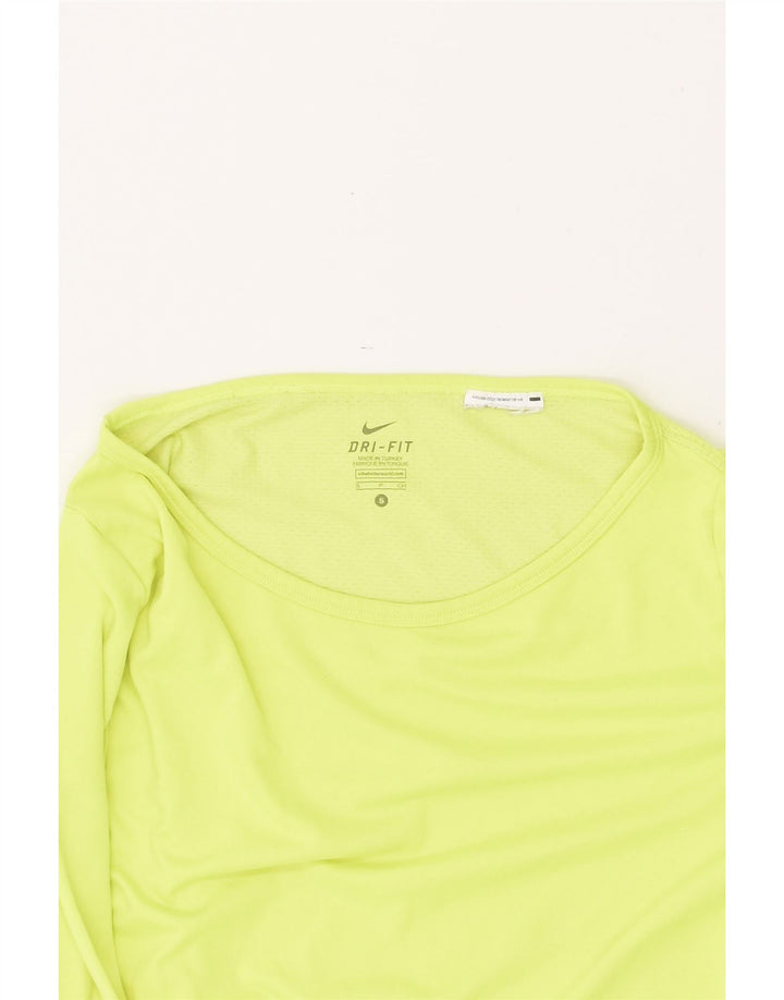 Top cu mânecă lungă pentru femei Dri Fit NIKE UK 10 Poliester verde mic