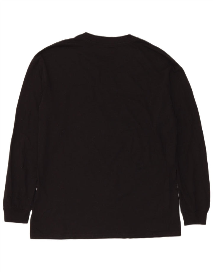 JACK & JONES Top pentru bărbați cu mânecă lungă din bumbac negru mic