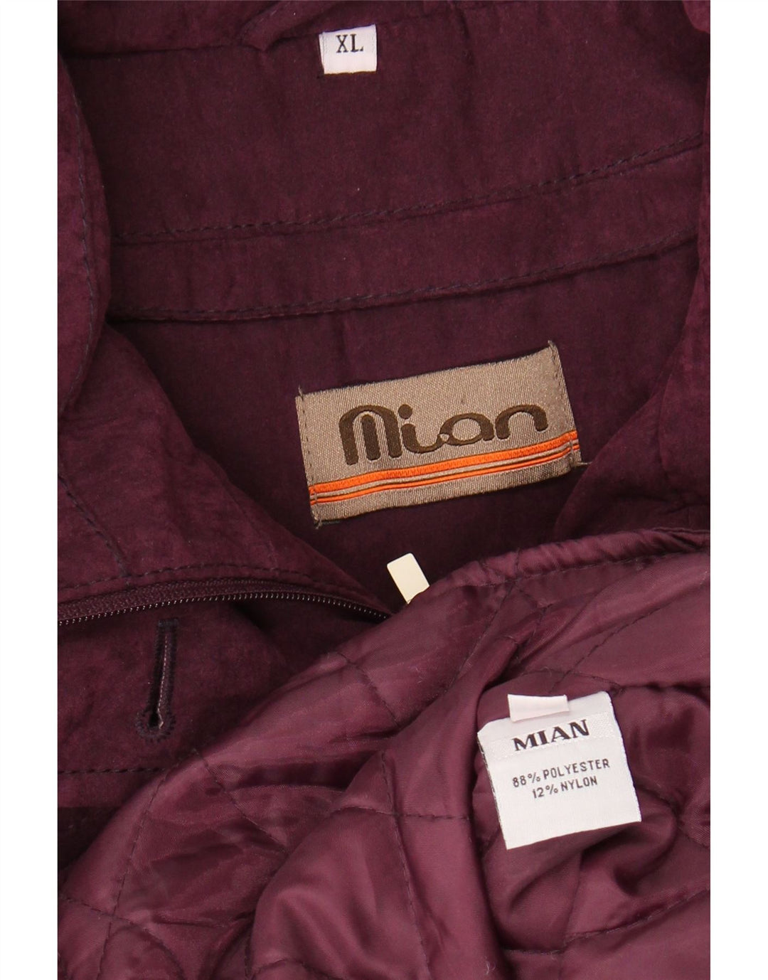 VINTAGE Womens Oversized Hooded Windbreaker Jacket UK 18 XL Maroon Vintage Vintage and Second-Hand Vintage from Messina Hembry 