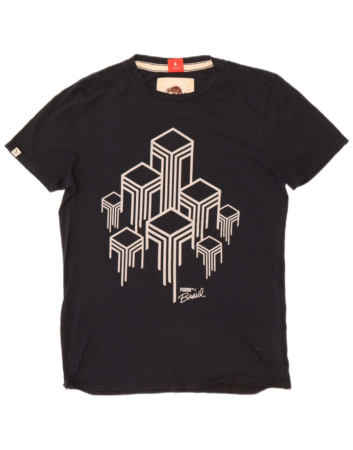 Tricou grafic Puma pentru bărbați Top mediu negru bumbac