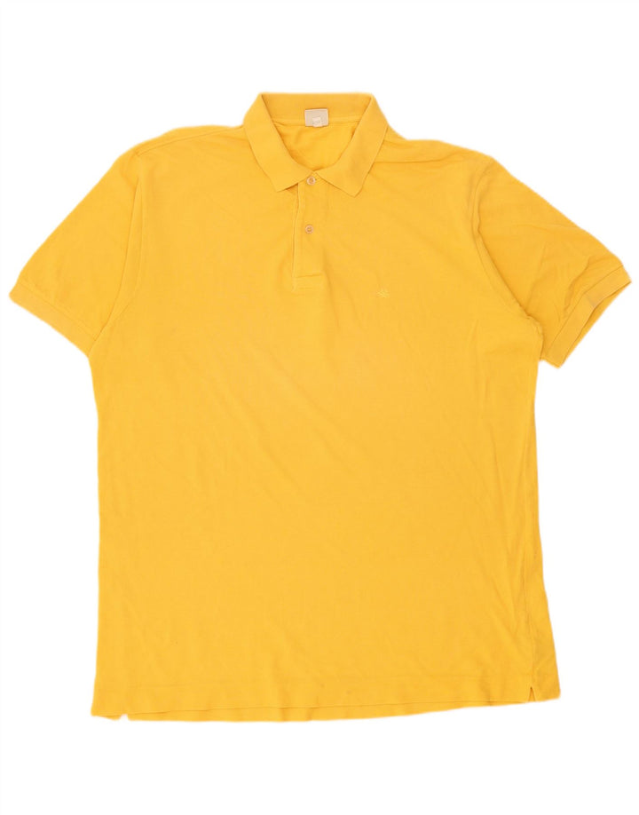 Tricou polo Benetton pentru bărbați, bumbac galben mare
