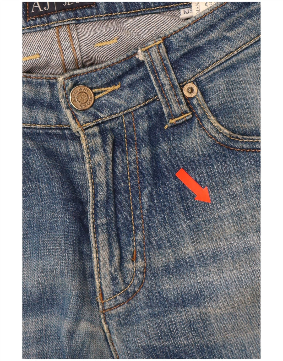 ARMANI Blugi Drepți Indigo Damă L27 L28 Bumbac Albastru