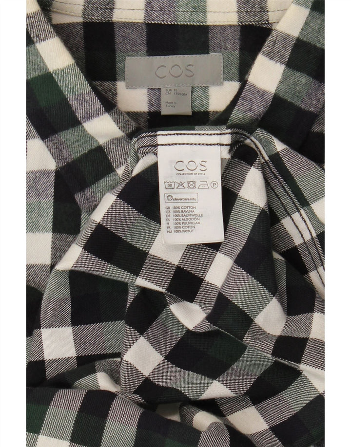 Cămașă de flanel pentru bărbați Cos, bumbac verde mediu cu carouri