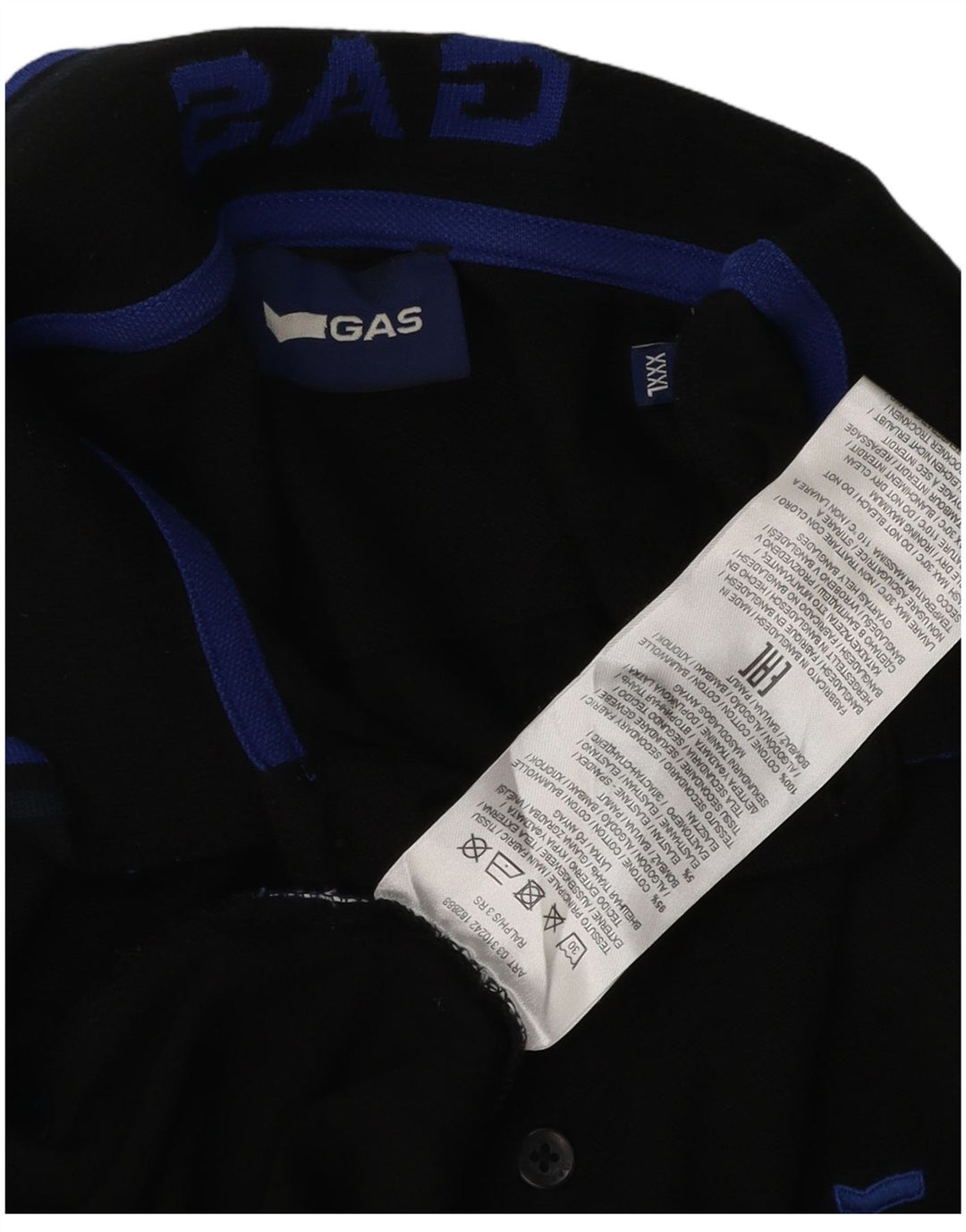 Cămașă polo pentru bărbați Gas 3XL bumbac negru