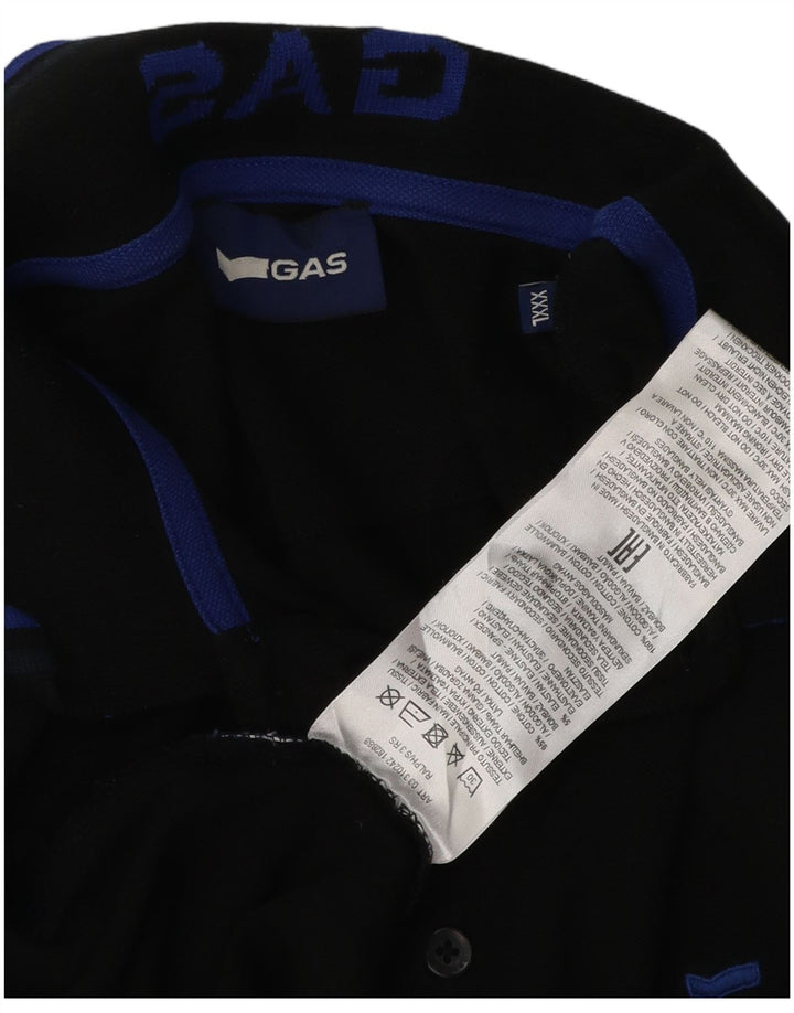 Cămașă polo pentru bărbați Gas 3XL bumbac negru