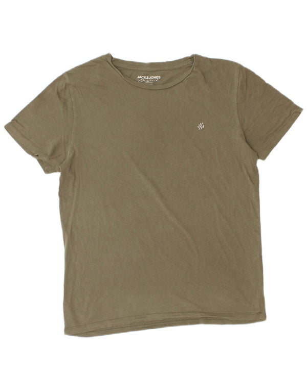 Tricou Jack & Jones pentru bărbați Top mare din bumbac kaki
