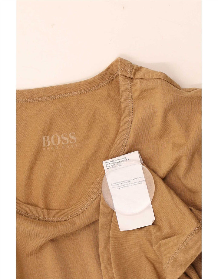 Tricou pentru bărbați Hugo Boss Top mare, bej, bumbac