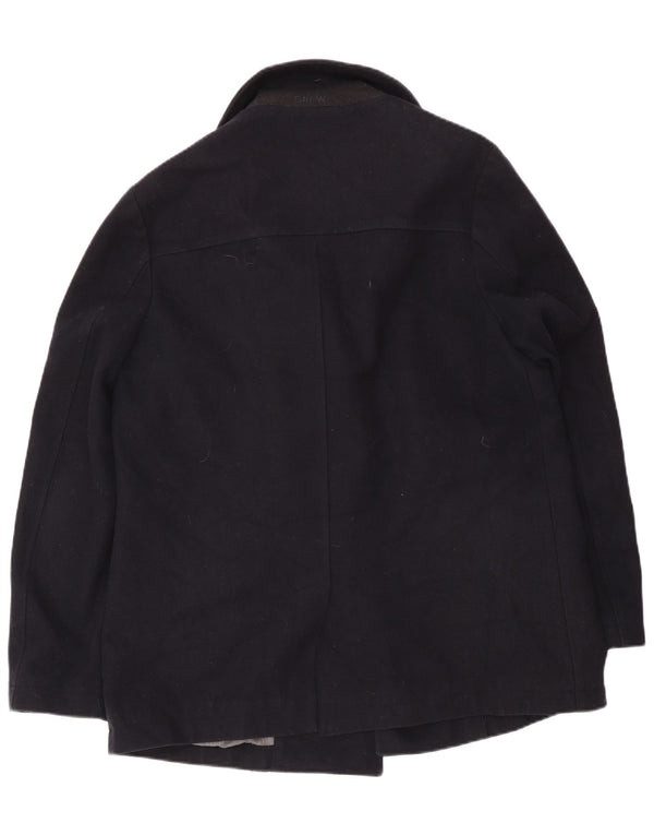 Crew Clothing Palton dublu pentru bărbați UK 42 XL Lână bleumarin