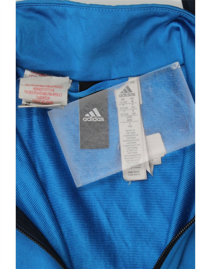 Jachetă de trening pentru băieți Adidas 11-12 ani, albastru bleumarin, color block