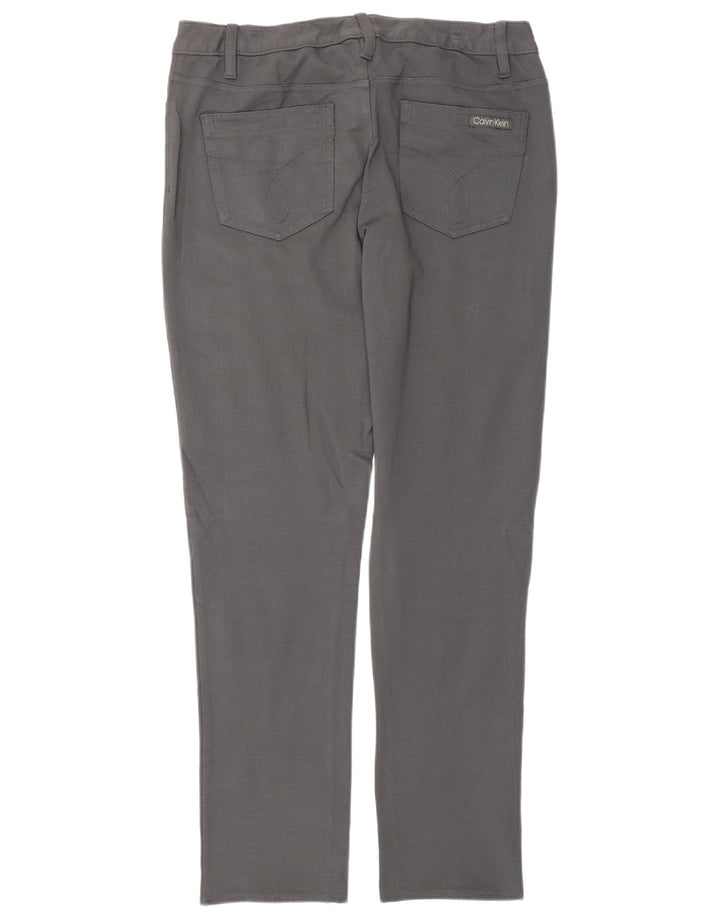 CALVIN KLEIN Pantaloni slim casual pentru femei US 14 XL W34 L32 gri viscoză