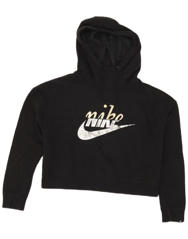 Jumper Nike pentru femei oversized Crop Graphic Pulover UK 10 Bumbac negru mic