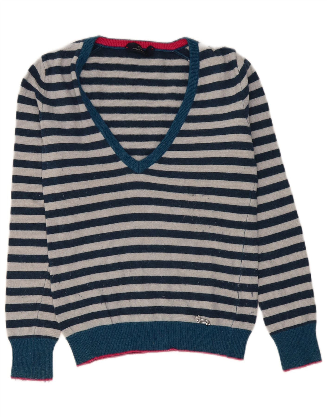 HARMONT & BLAINE Pulover cu decolteu în V pentru femei UK 10 Mic bleumarin