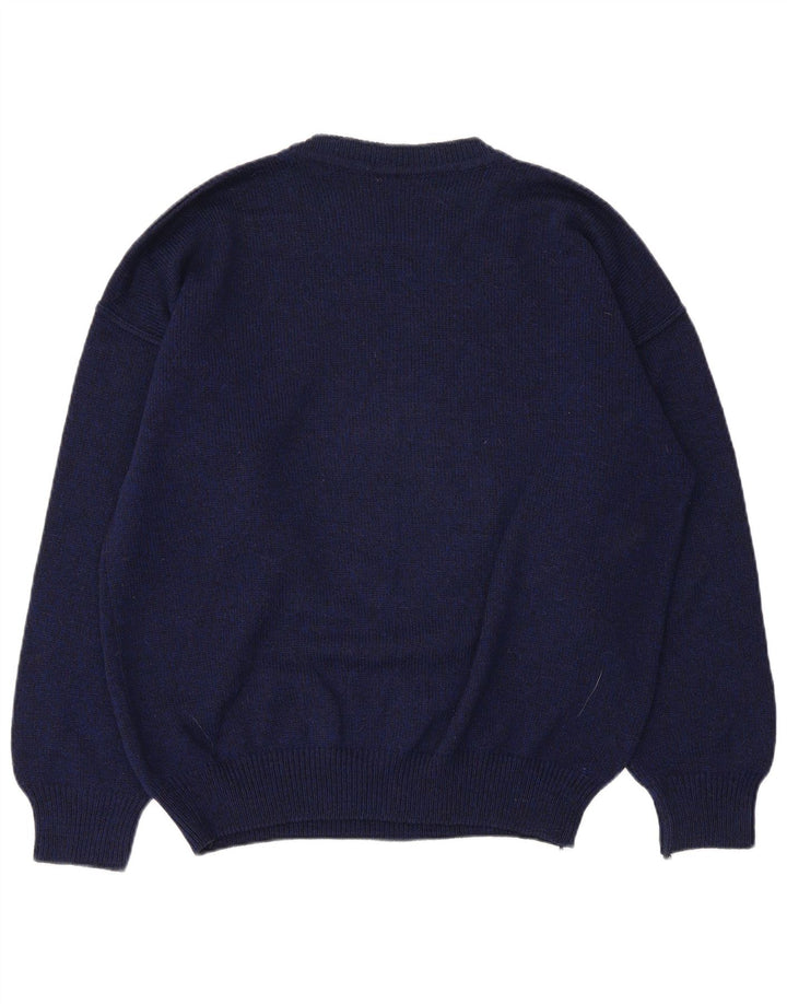 Pulover vintage pentru bărbați cu decolteu rotund cu grafic IT 50 bleumarin mediu