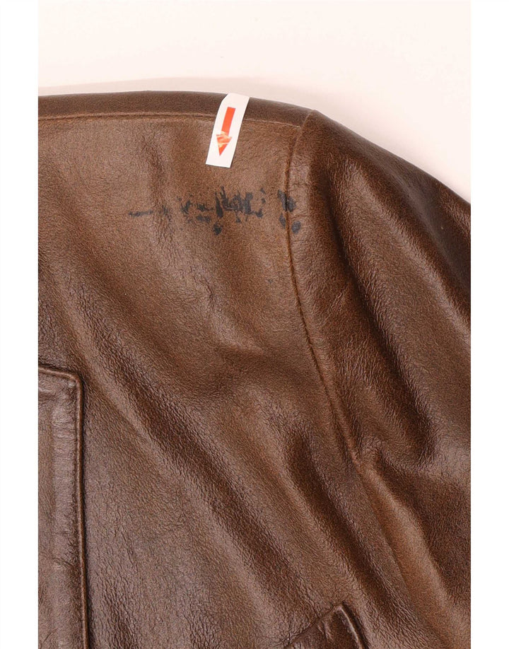 Jachetă de piele vintage pentru bărbați UK 36 Small Brown Classic