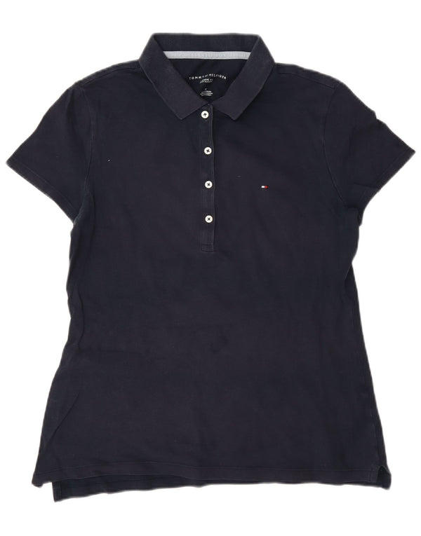 Tricou polo Tommy Hilfiger pentru femei, cu ajustare clasică, UK 14 Medium Bleumarin
