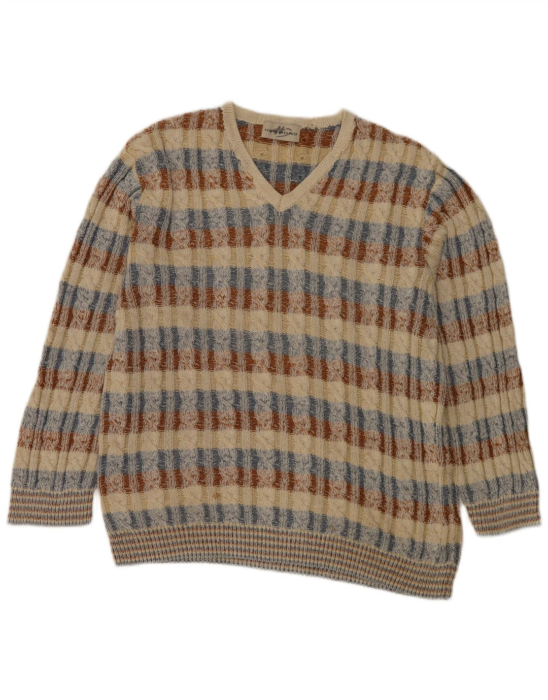 Pulover pentru bărbați Hemmond, cu decolteu în V, XL, bumbac cu carouri multicolore