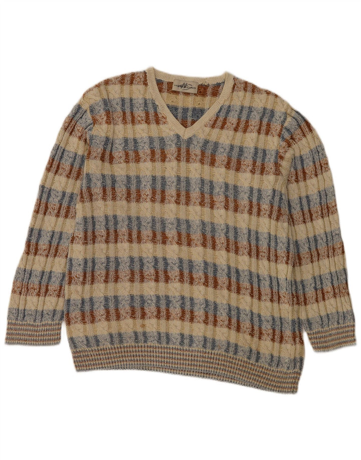 Pulover pentru bărbați Hemmond, cu decolteu în V, XL, bumbac cu carouri multicolore