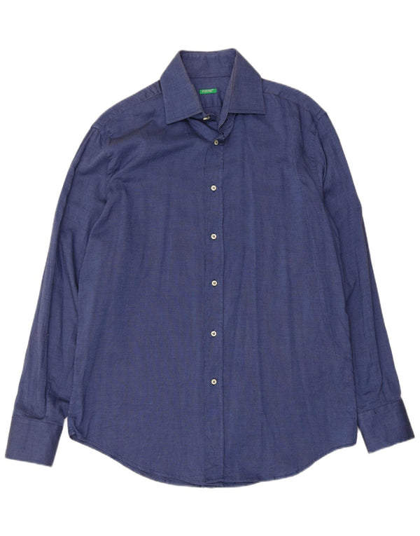 Cămașă Benetton pentru bărbați XL Bumbac bleumarin