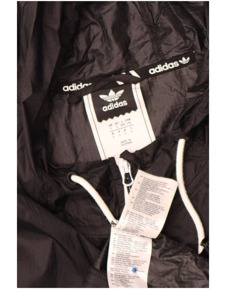 Jachetă de ploaie cu glugă pentru bărbați Adidas UK 40, mare, negru, nailon