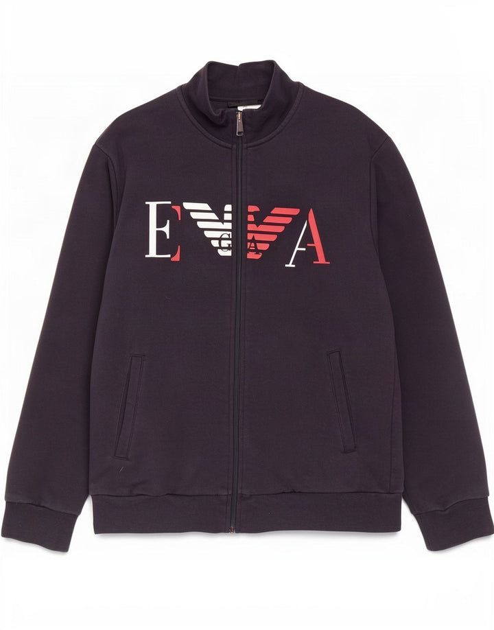 Jachetă de trening cu grafică pentru bărbați Emporio Armani, negru mediu