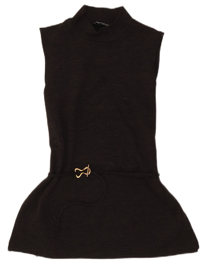 Rochie de bază fără mâneci pentru femei Zara UK 12 Poliester maro mediu