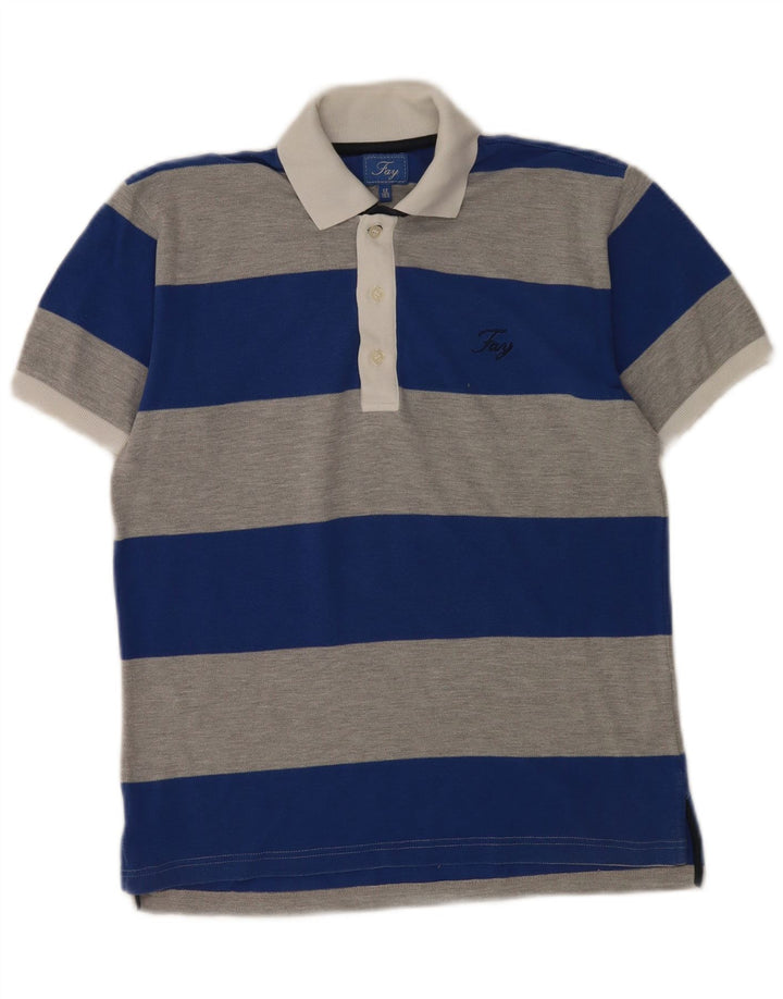 Tricou polo Fay pentru baieti 11-12 ani, bumbac cu dungi albastre