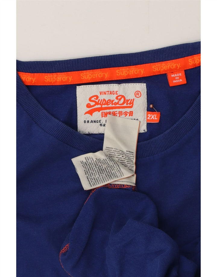 SUPERDRY Tricou Bărbați Top 2XL Bumbac Albastru
