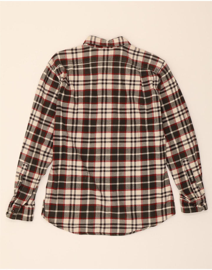 EDDIE BAUER Mens Relaxed Fit Flannel Shirt Small Black Check Cotton Vintage Eddie Bauer and Second-Hand Eddie Bauer from Messina Hembry 