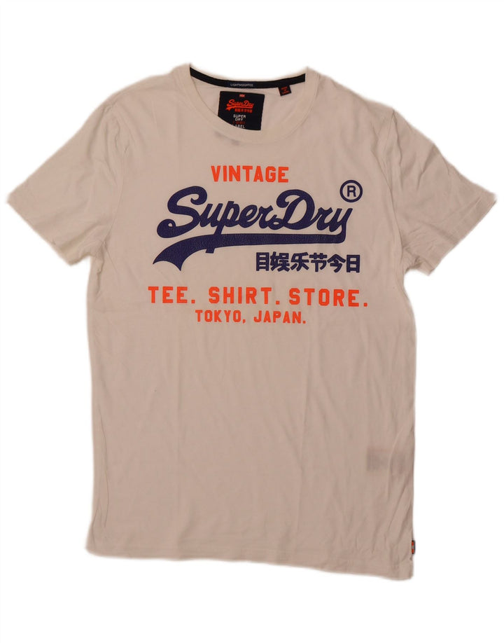SUPERDRY tricou grafic pentru bărbați Top mare din bumbac alb