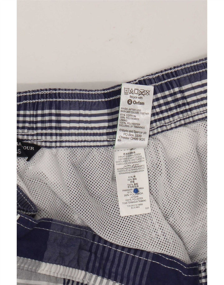 Marks & Spencer Pantaloni scurți de baie pentru bărbați, Blue Harbour, din bumbac cu carouri mari