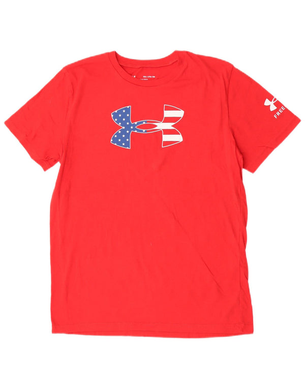 Tricou grafic Under Armour pentru băieți Top 13-14 ani XL bumbac roșu