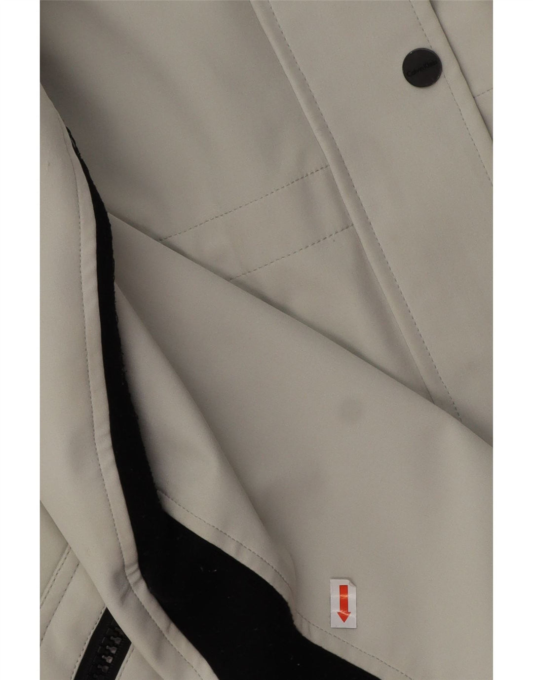 CALVIN KLEIN Jachetă de vânt cu glugă pentru femei UK 16 Poliester mare gri