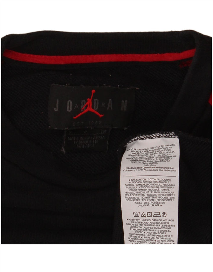 Hanorac grafic pentru bărbați Jordan Pulover mic, negru, color block, bumbac