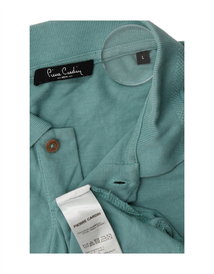 Cămașă polo Pierre Cardin pentru bărbați, bumbac turcoaz mare