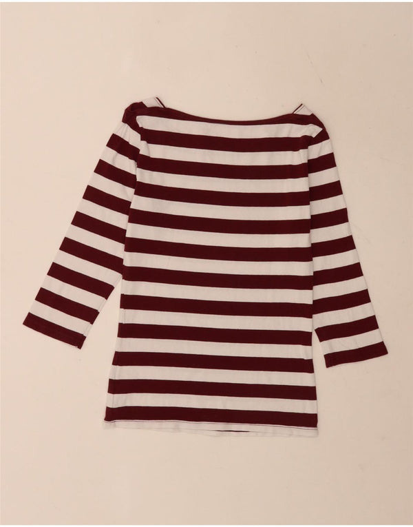Tommy Hilfiger Femei Regular Top cu mâneci 3/4 UK 8 Small White Striped