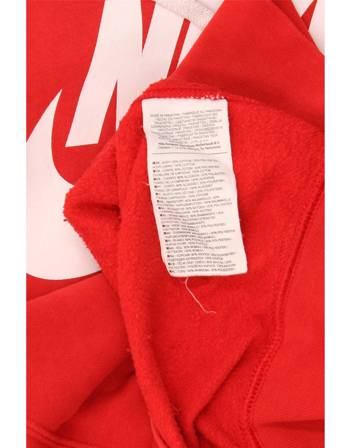Pulover Nike cu capota cu grafic pentru femei, mare, roșu, bumbac