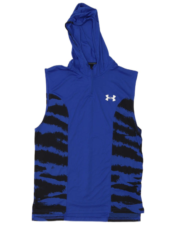 Vesta grafică cu glugă pentru bărbați Under Armour, mare, albastru, poliester cu imprimeu animal