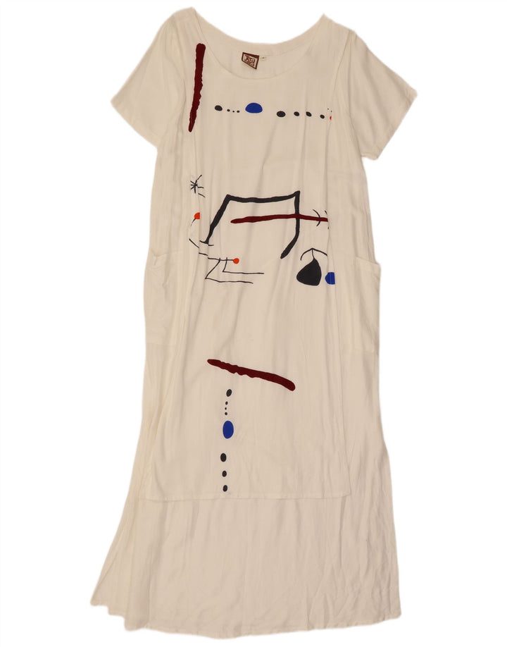 Rochie maxi grafică Tera Bora pentru femei UK 12 Medium White