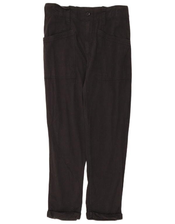 Topshop Womens Straight Casual Trousers UK 10 Small W32 L26 Black Viscose