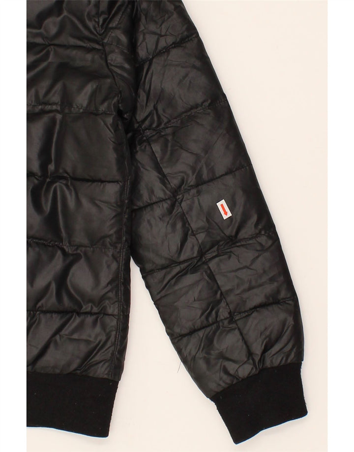 GEOX Boys Hooded Padded Jacket 11-12 Years Black Polyester Vintage Geox and Second-Hand Geox from Messina Hembry 